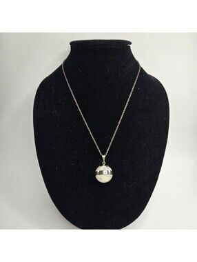 Vintage Mexico 925 Sterling Silver Opal Harmony Ball Chime Pendant Necklace